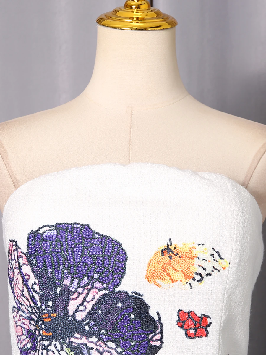 Sequin Print Sweet Party Style Mini Dress for Women Strapless Sleeveless High Waist Backelss Dress Female - Image 20